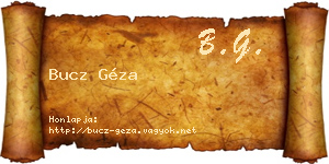 Bucz Géza névjegykártya
